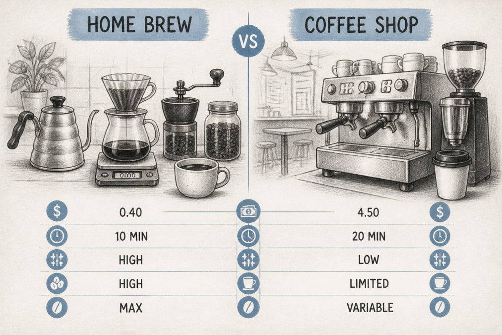 Brewing Coffee at Home vs Coffee Shop: 2026 Benefits