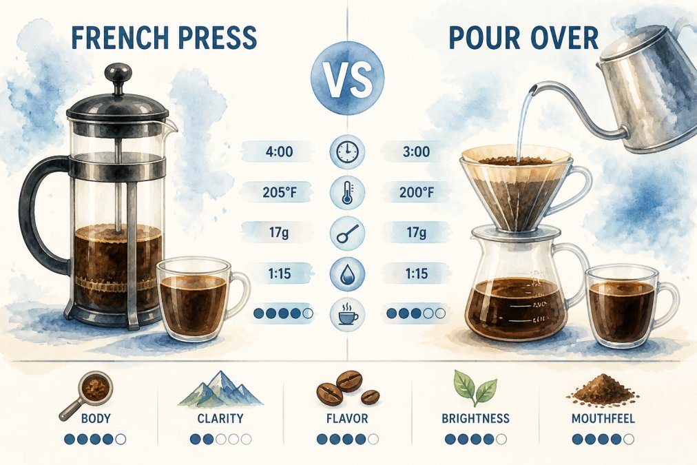 French Press vs Pour Over: Coffee Taste Comparison 2026