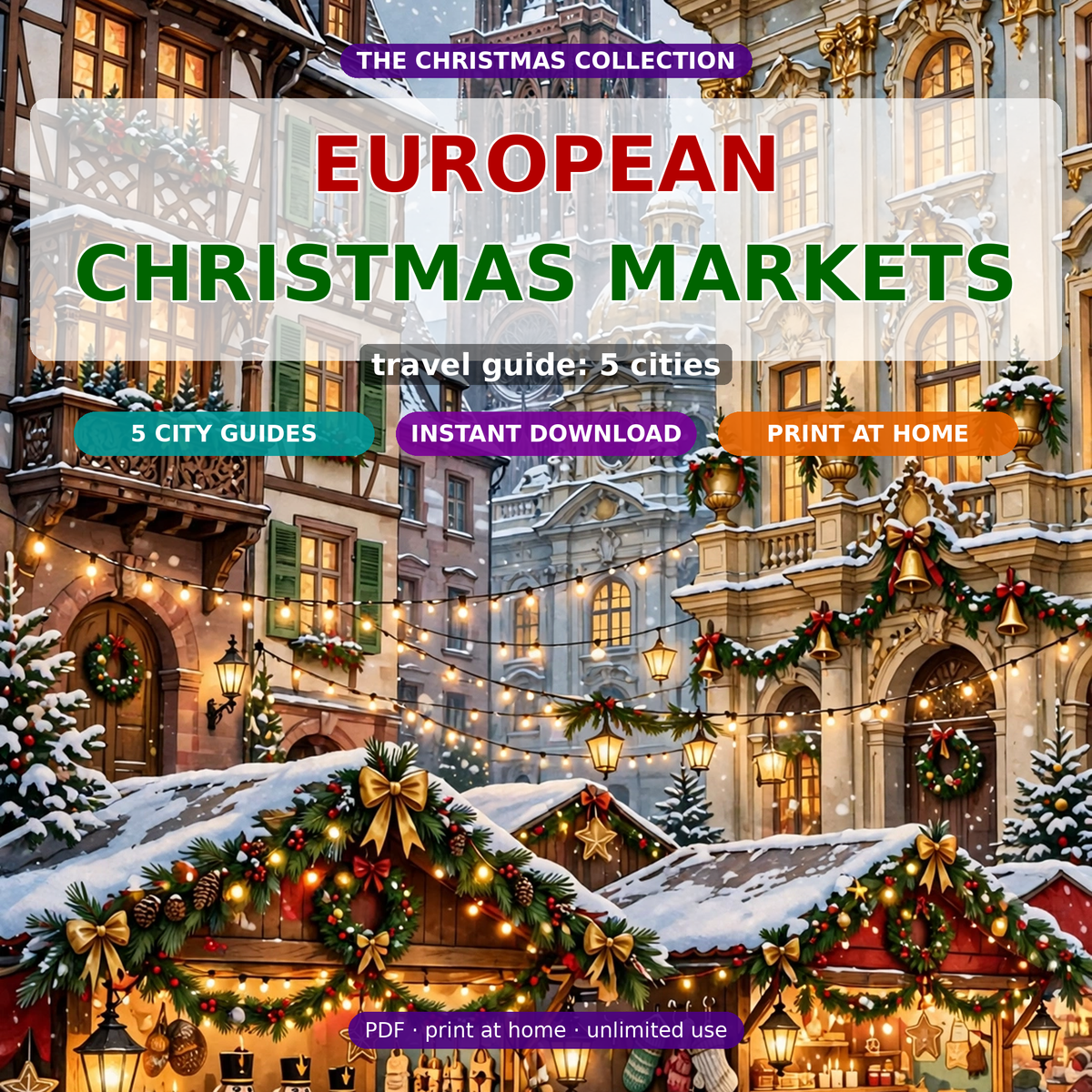 European Christmas Markets Travel Guide | Strasbourg Vienna Nuremberg Prague Budapest | Printable