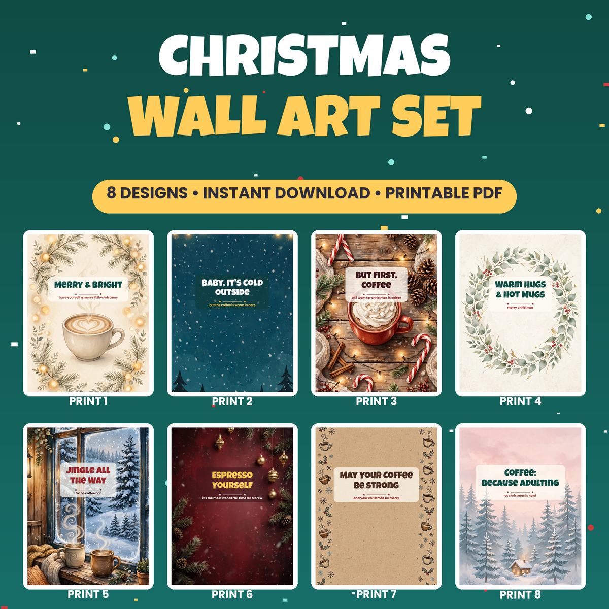 Hot Cocoa Bar Kit | 6 Hot Chocolate Recipes + Party Sign, Menu & Topping Labels | Printable