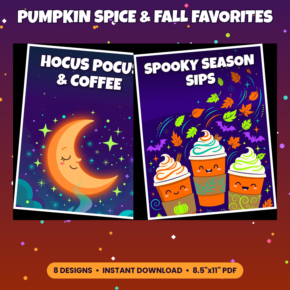 Spooky Coffee Pack — 8 Halloween Coffee Bar Printables