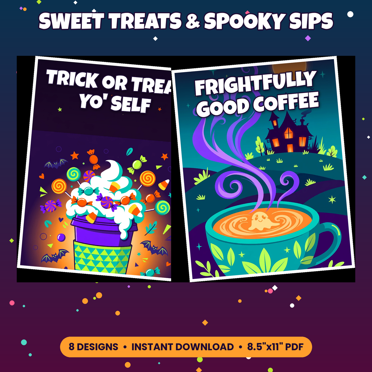 Spooky Coffee Pack — 8 Halloween Coffee Bar Printables